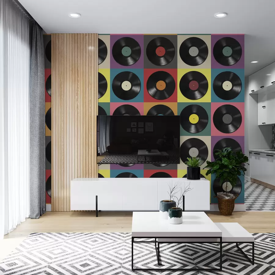 murales de pared Discos de vinilo, estilo retro u51622
