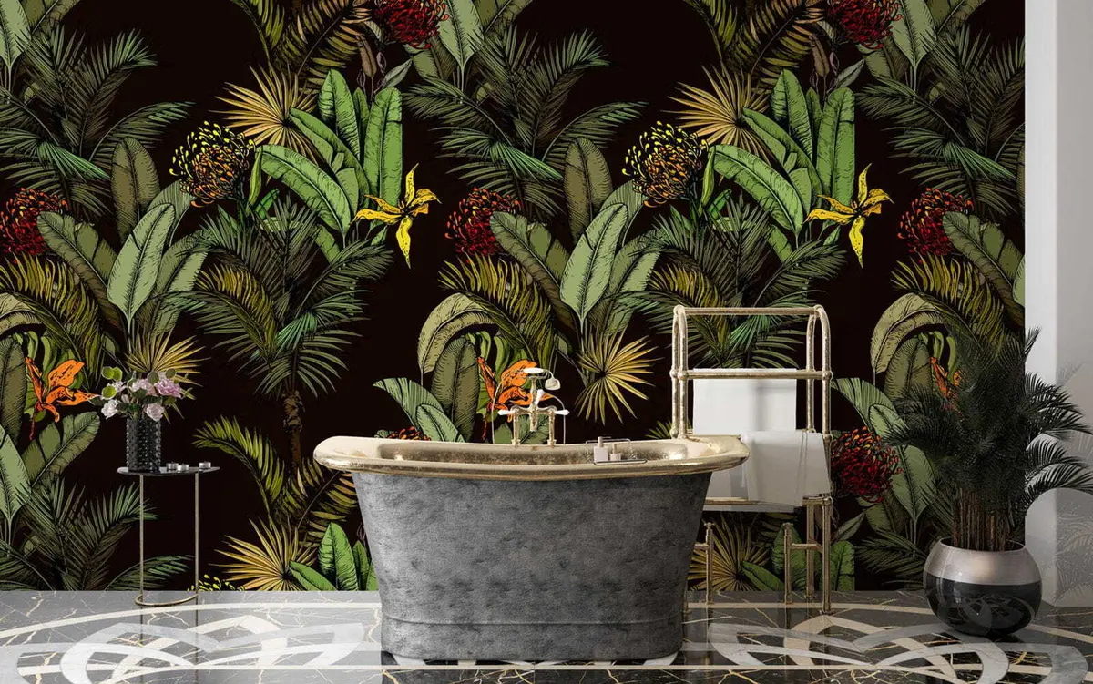 murales de pared Follaje verde selva u79699