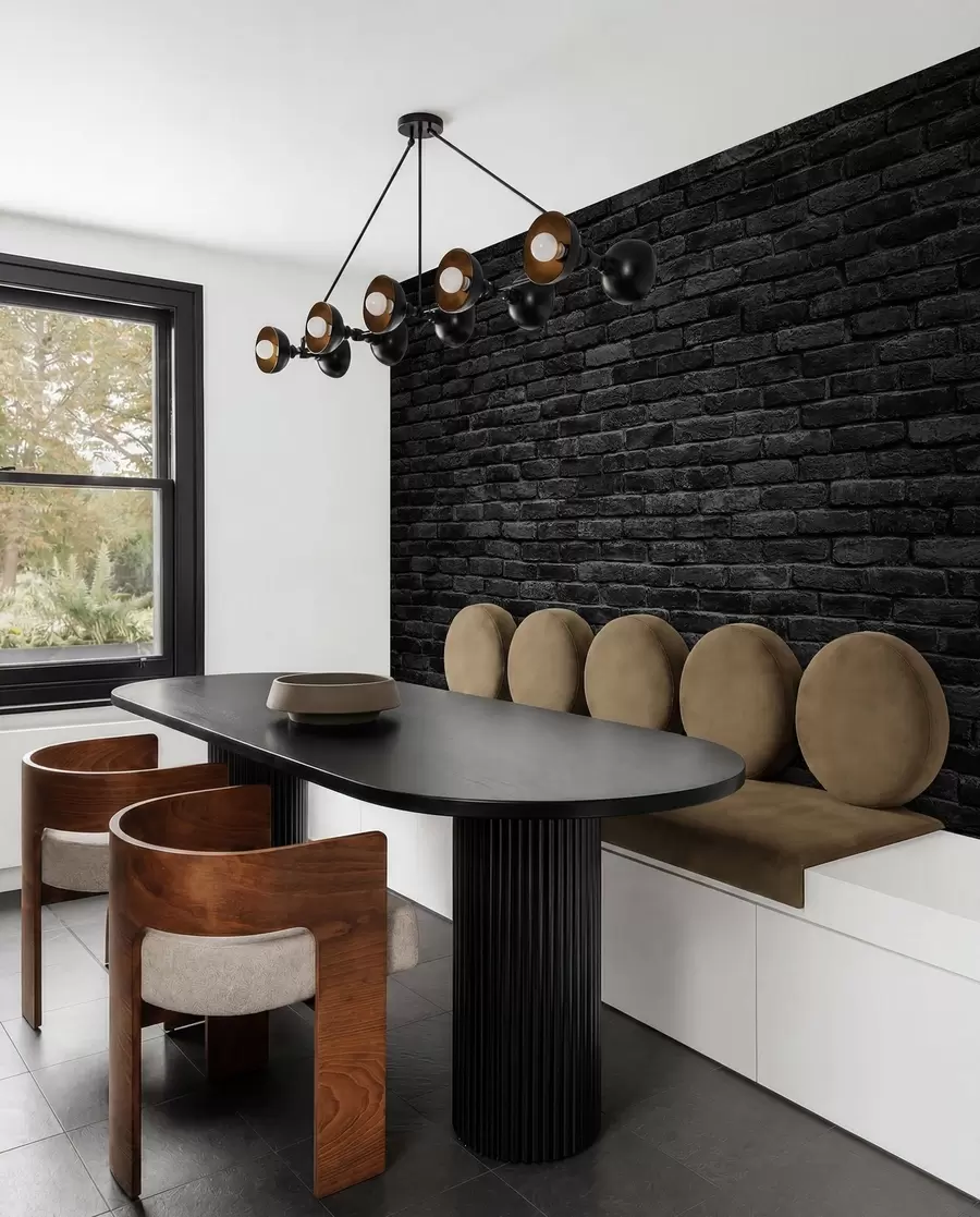 murales de pared Papel pintado de ladrillo negro u53027