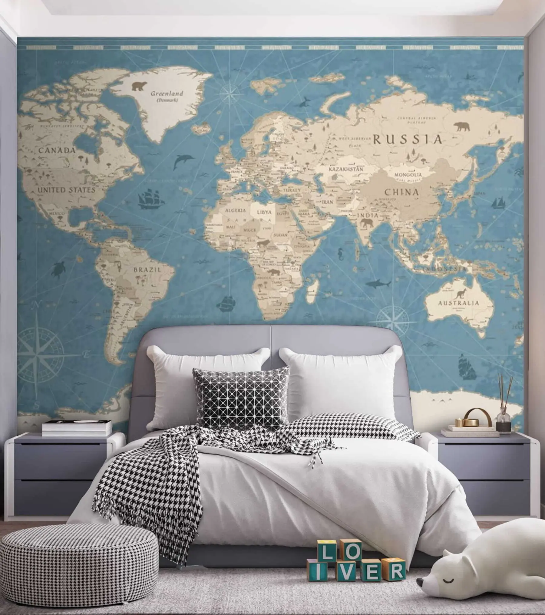 murales de pared Mapamundi, mapa antiguo u50378