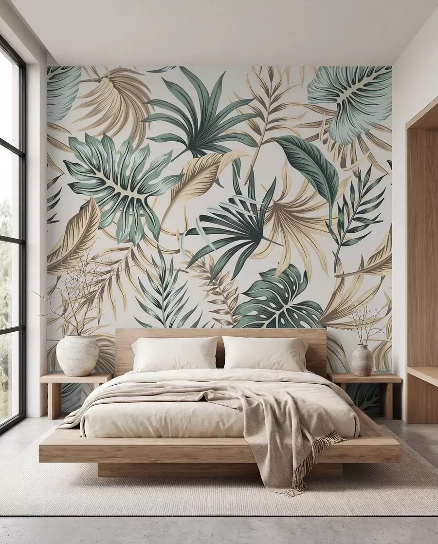 murales de pared Abanicos de hojas en salvia u51888