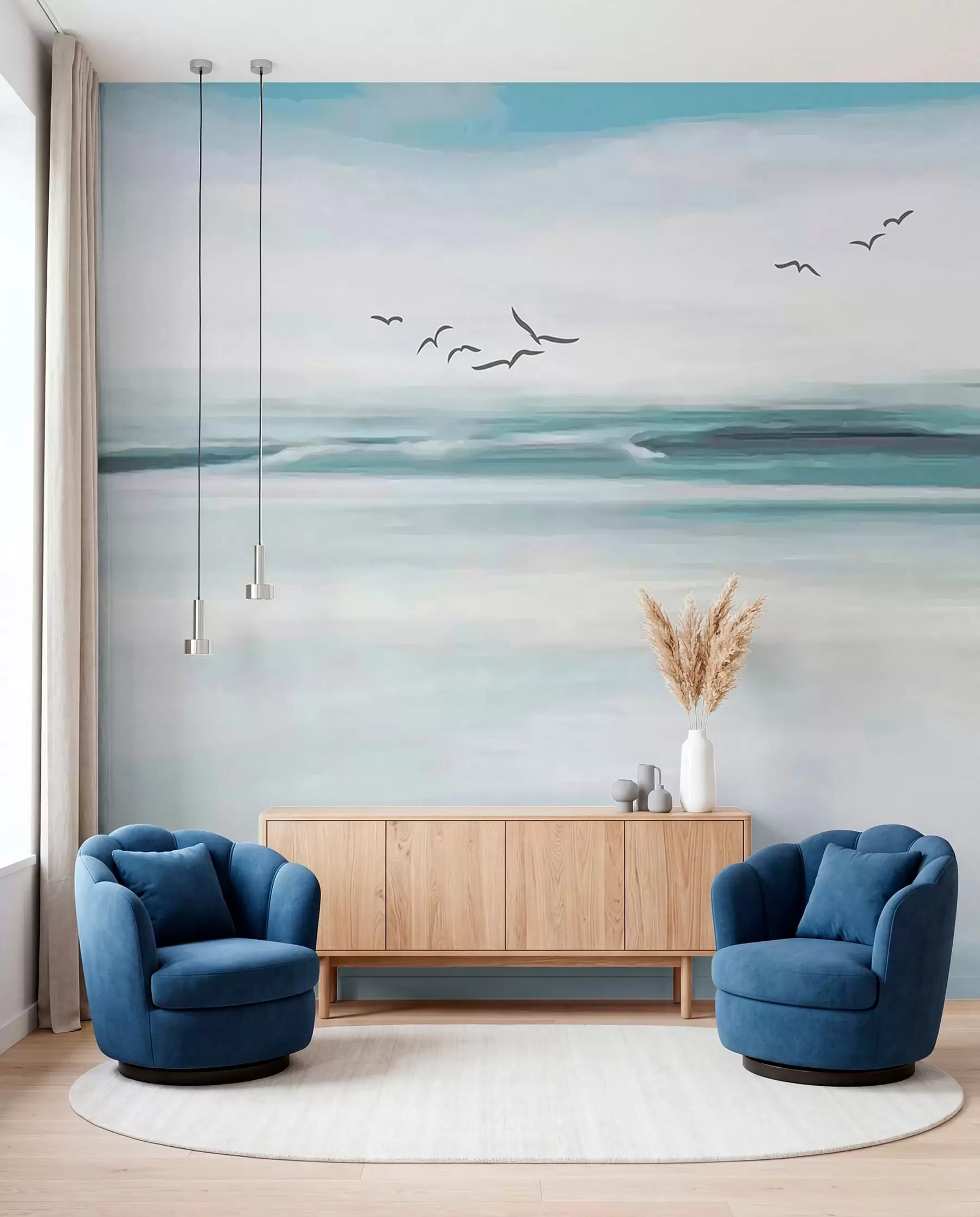 murales de pared Gaviotas sobre el mar u05695