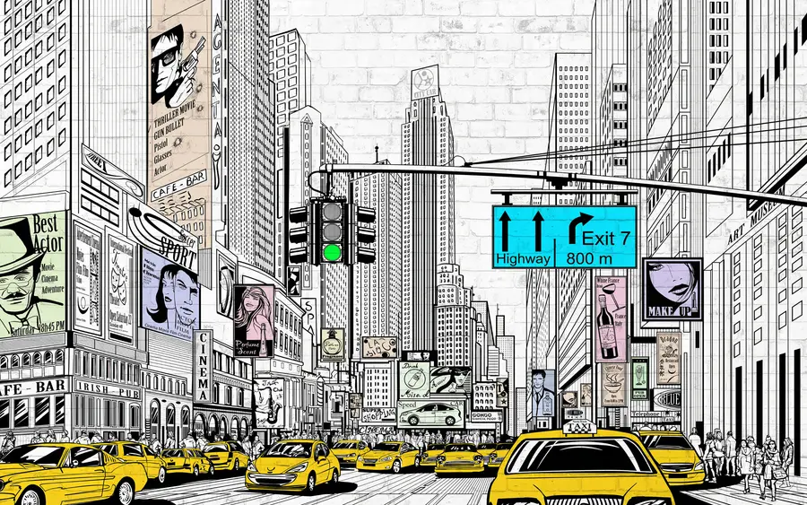 murales de pared Megapolis al estilo Comic u21095