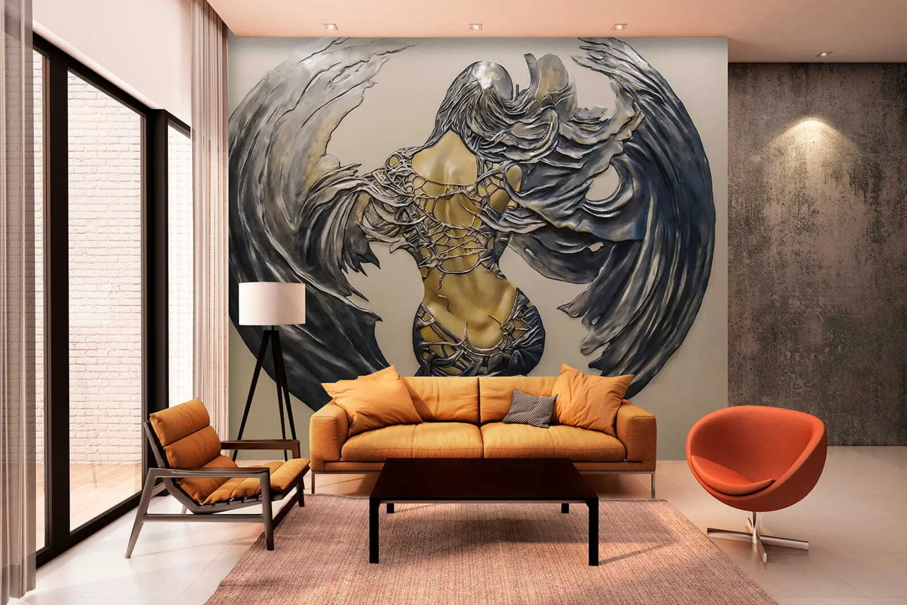 murales de pared Espalda alada de un ángel caído u24303
