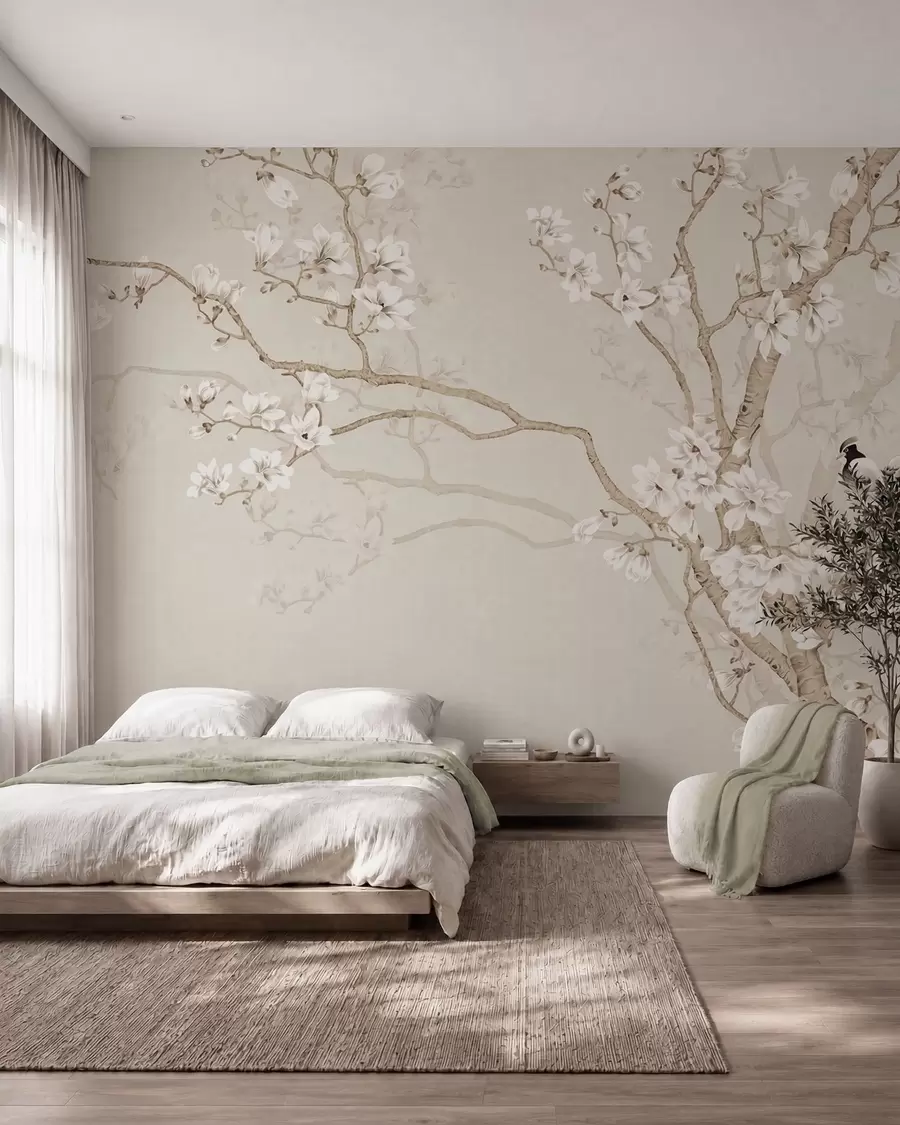 murales de pared Árbol floreciente y pájaros u25842