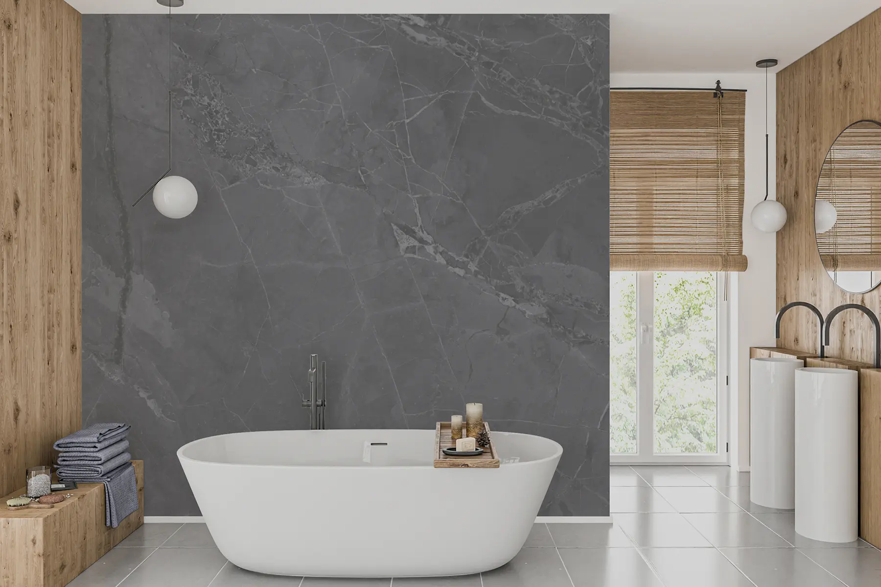 murales de pared Mármol gris oscuro u29912