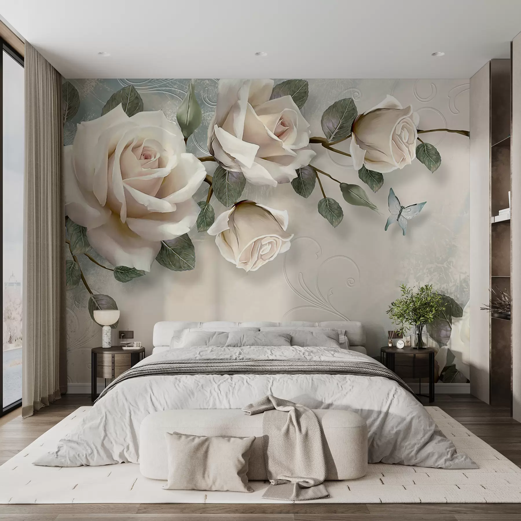 murales de pared Rosas crema u31353