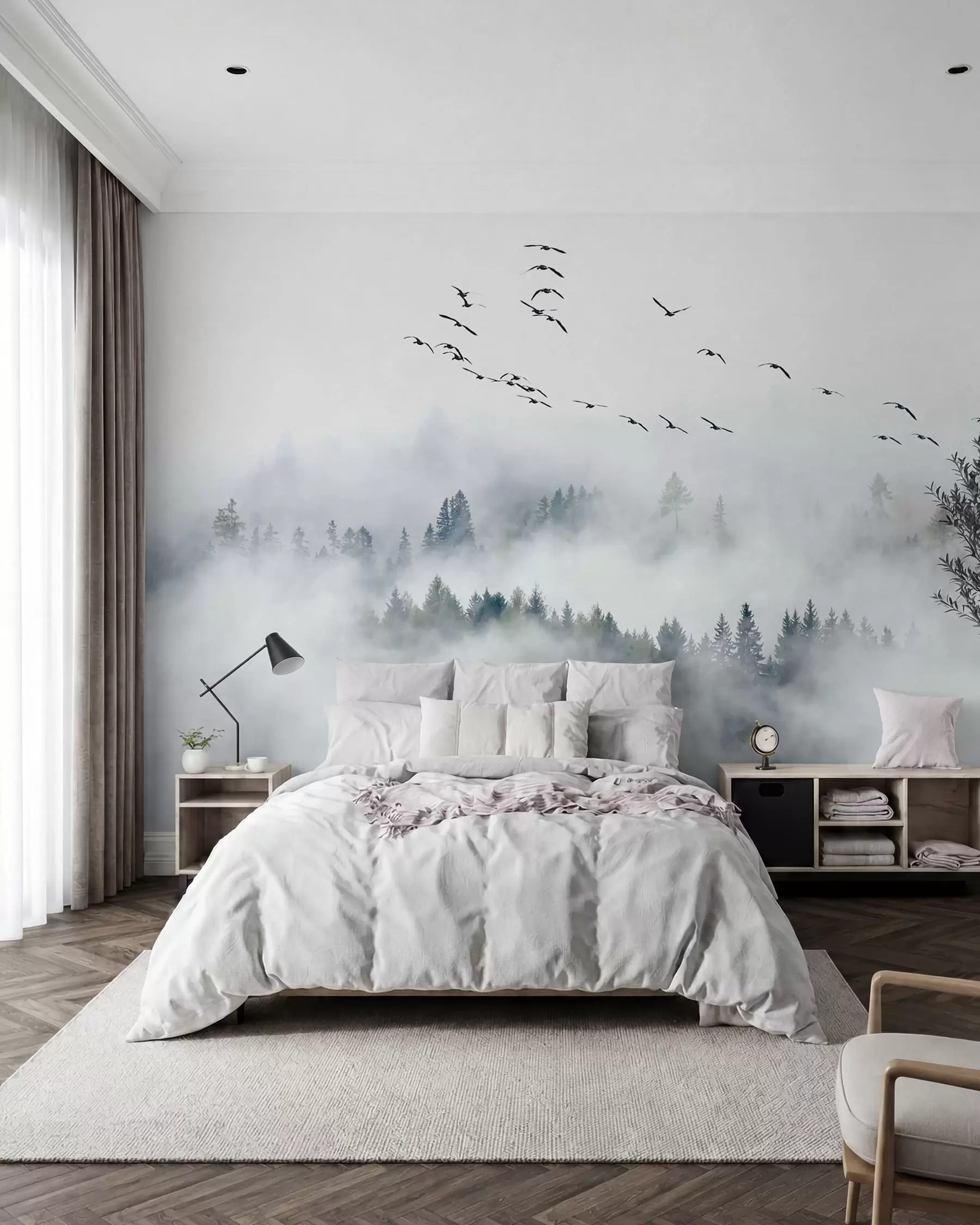 murales de pared Alas sobre el bosque brumoso u32480