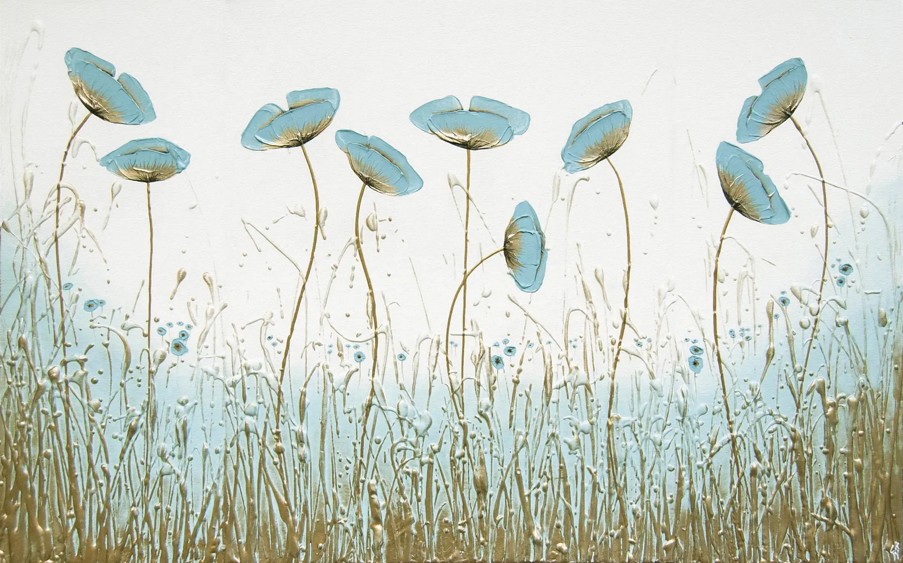 murales de pared Amapolas. Pinturas de aceite u34867