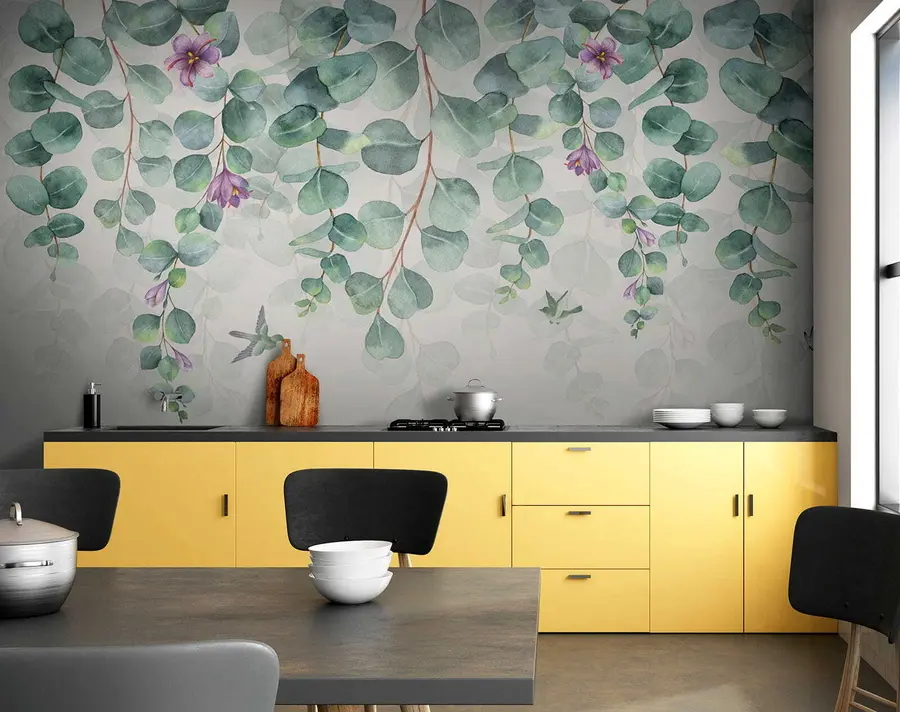 murales de pared Ramas colgantes con flores u36206