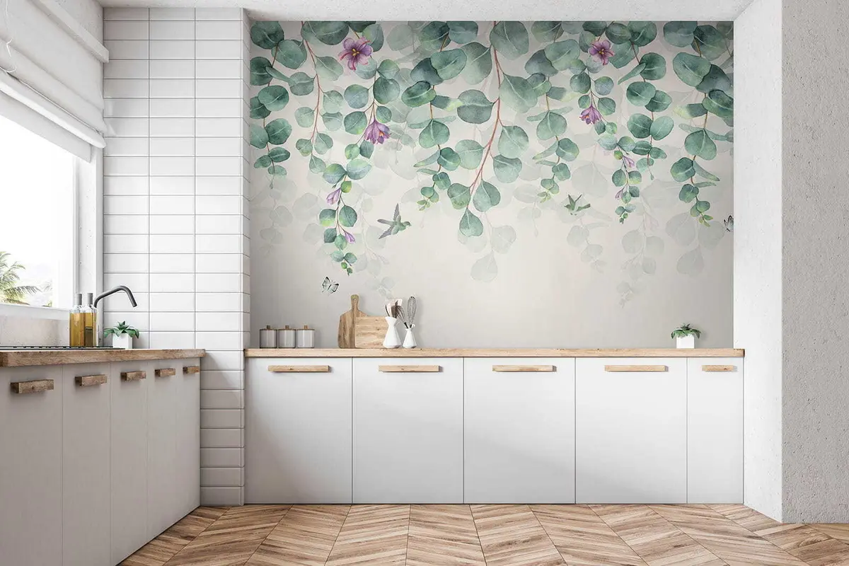 murales de pared Ramas colgantes con flores u36206