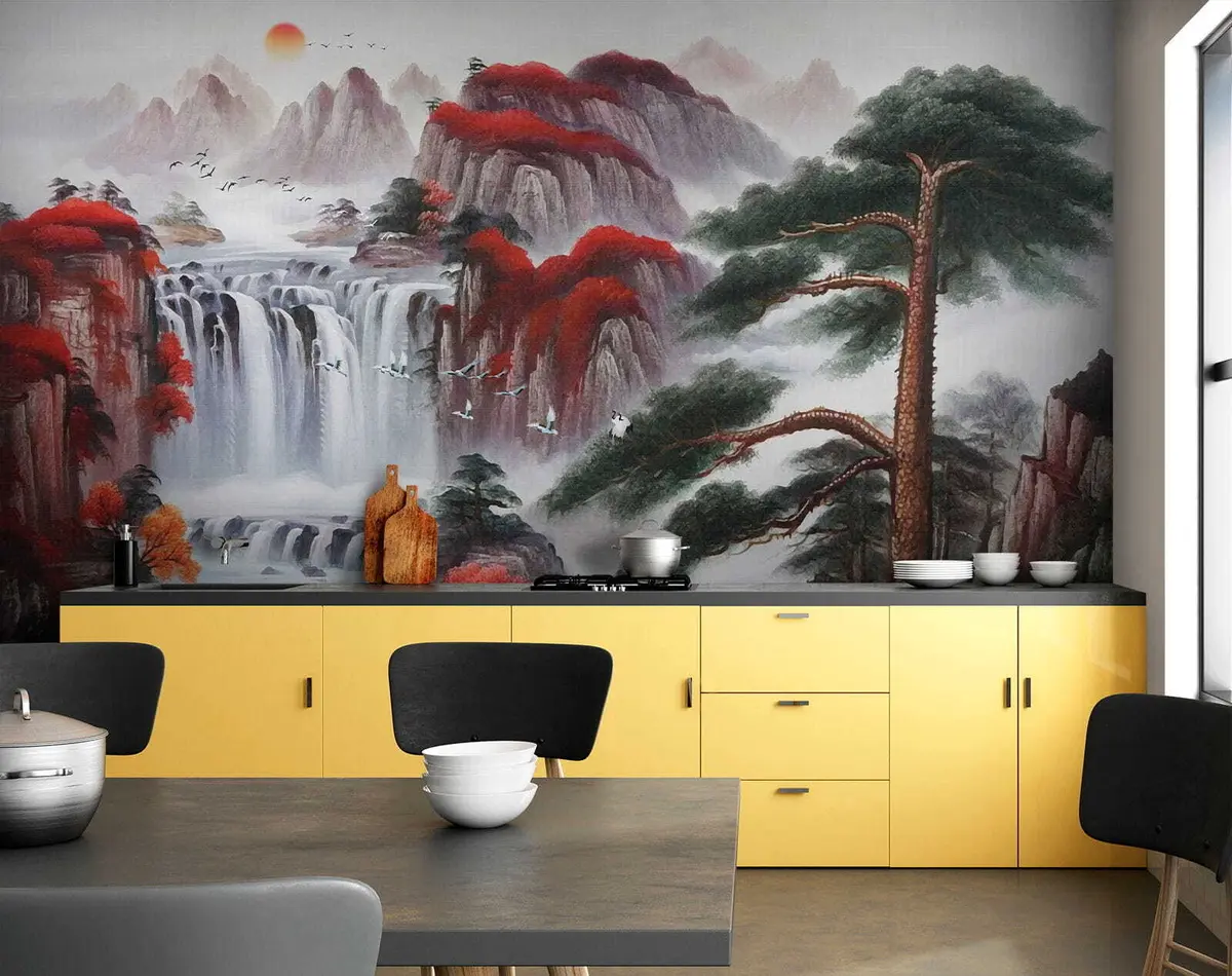 murales de pared Cascada de estilo japonés u36222