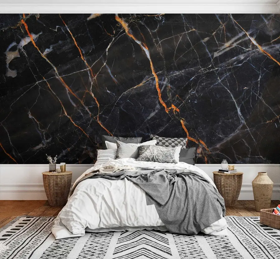 murales de pared Mármol clásico negro u37463