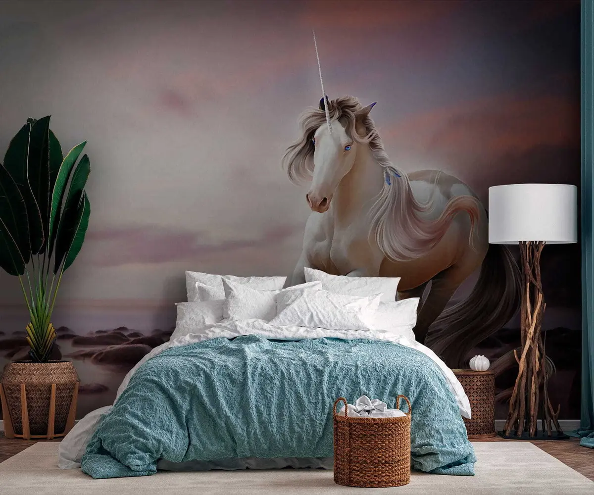 murales de pared Unicornio al atardecer u38651