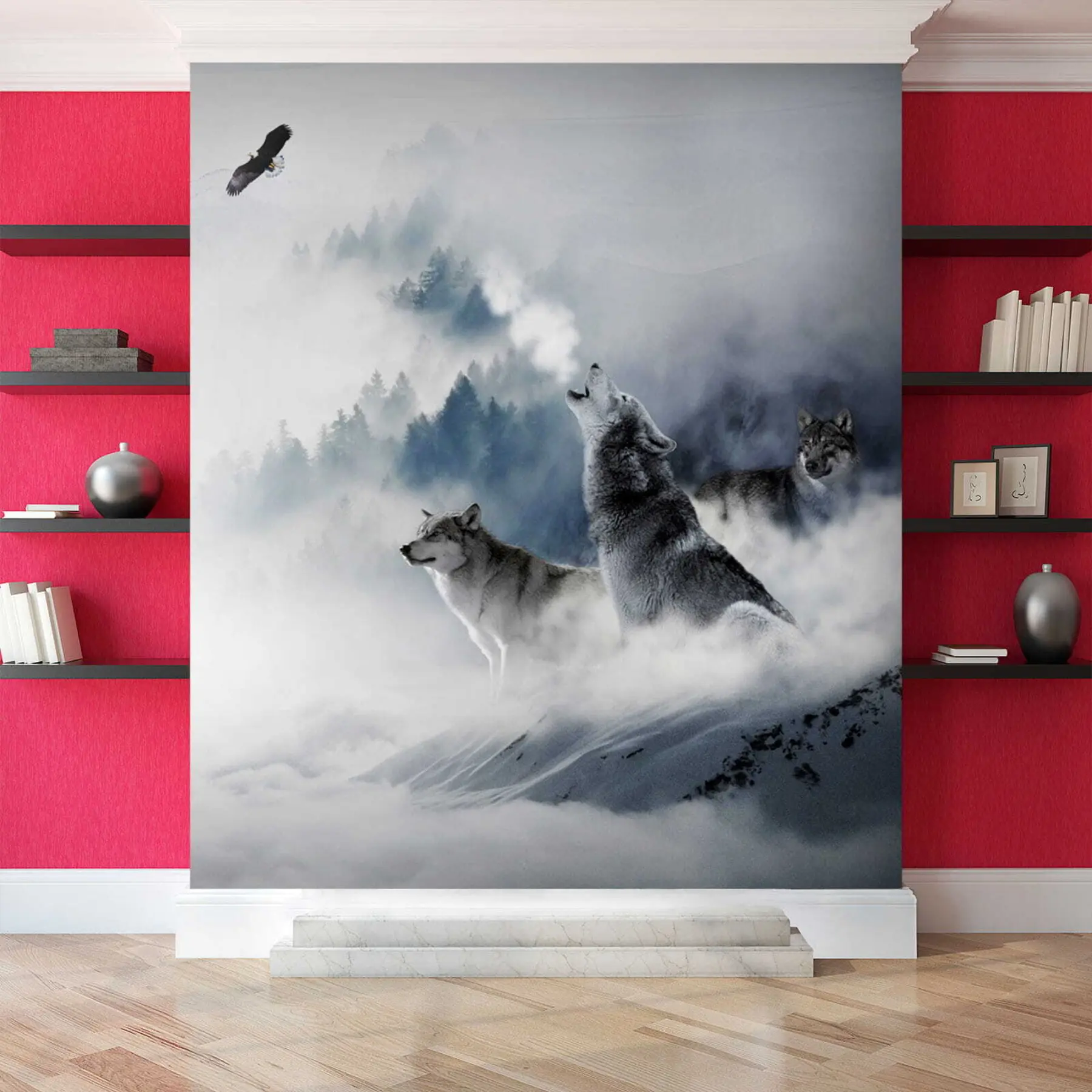 murales de pared Lobos en el bosque u42161