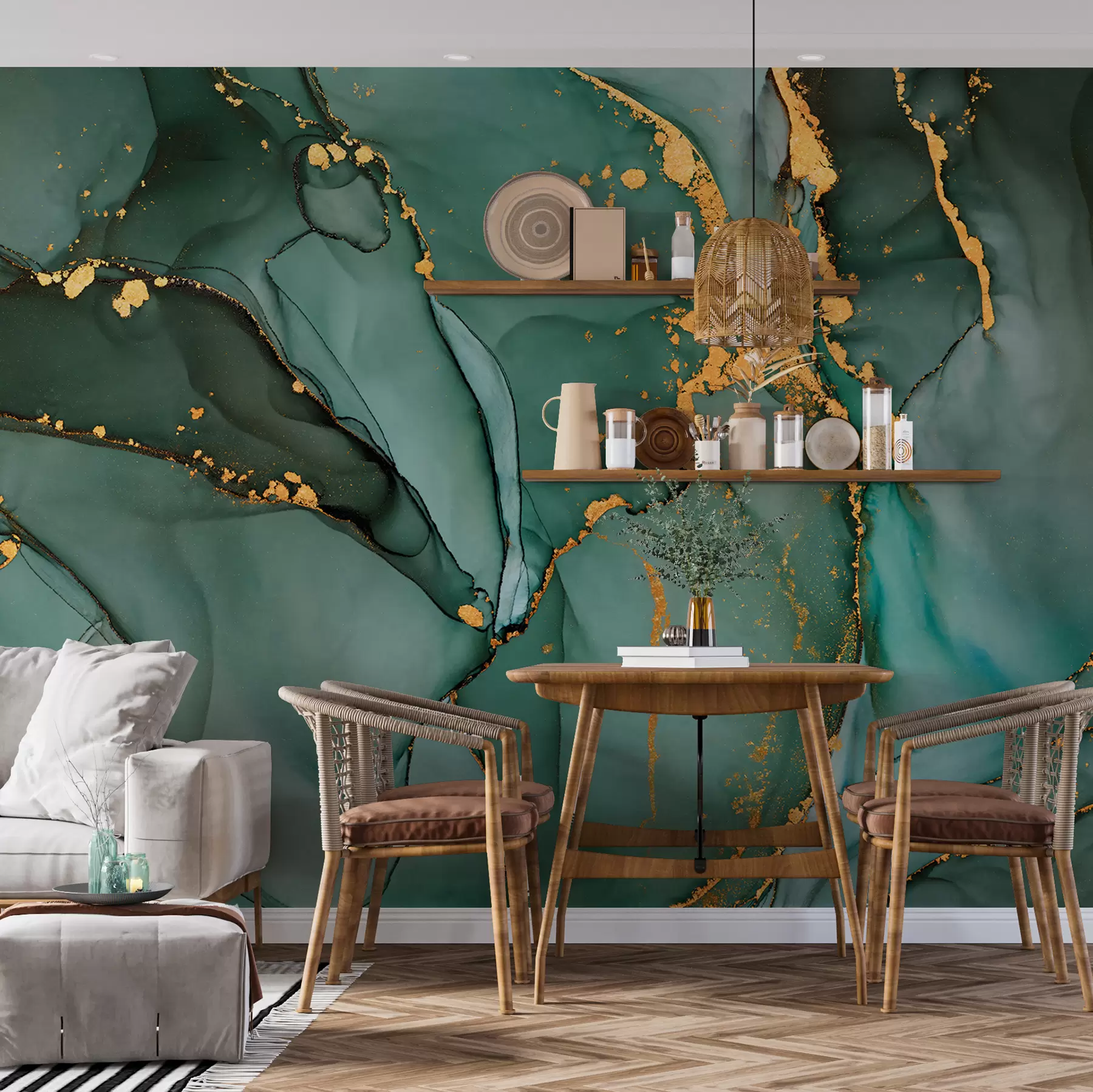 murales de pared Mármol verde u50235