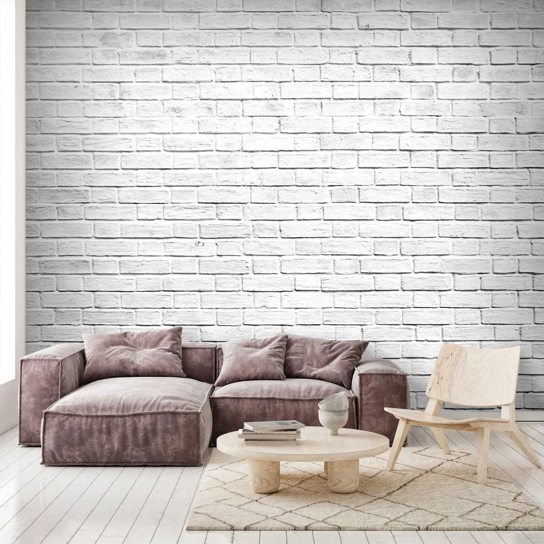 murales de pared Pared de ladrillo blanco u54004