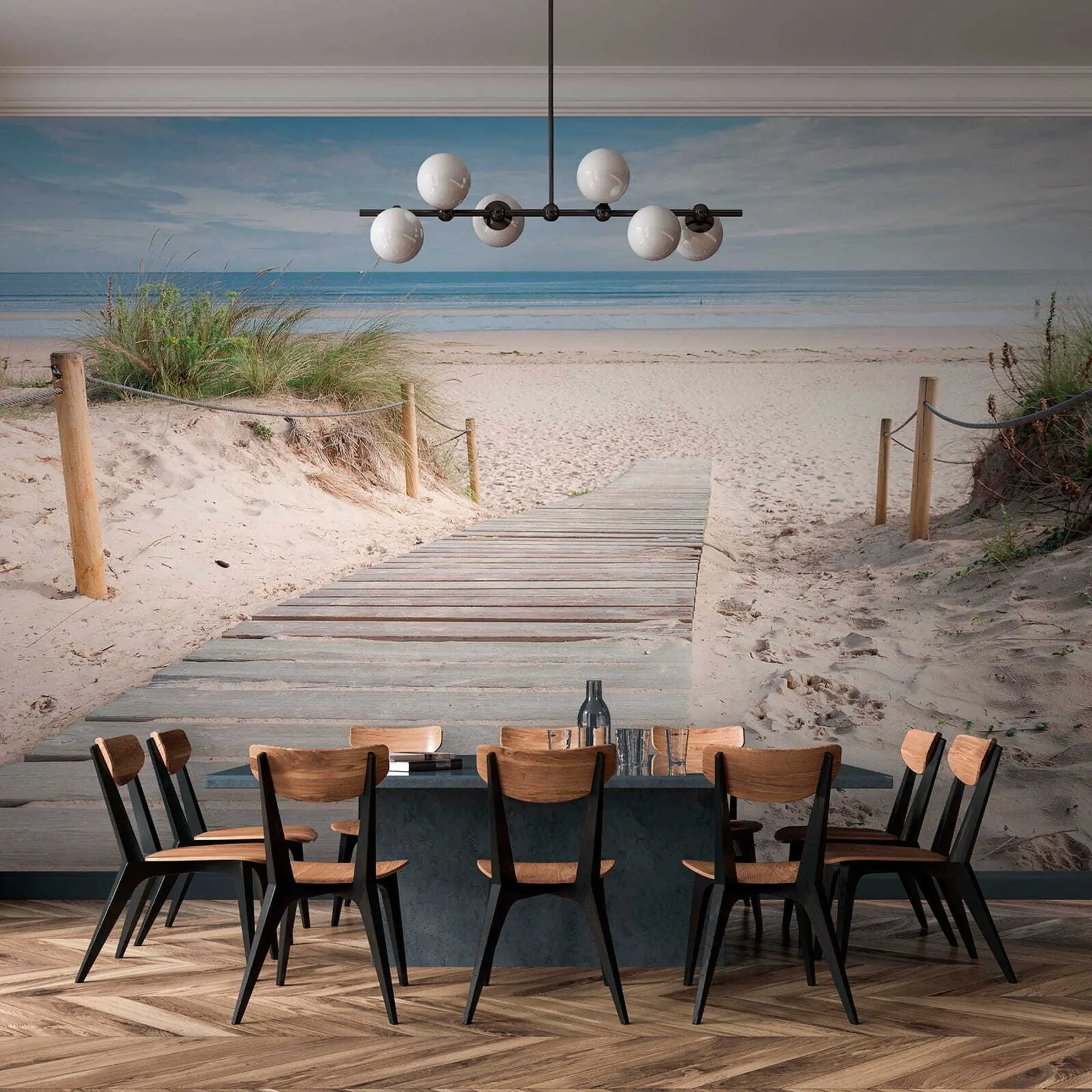 murales de pared Camino a la playa de arena u54357