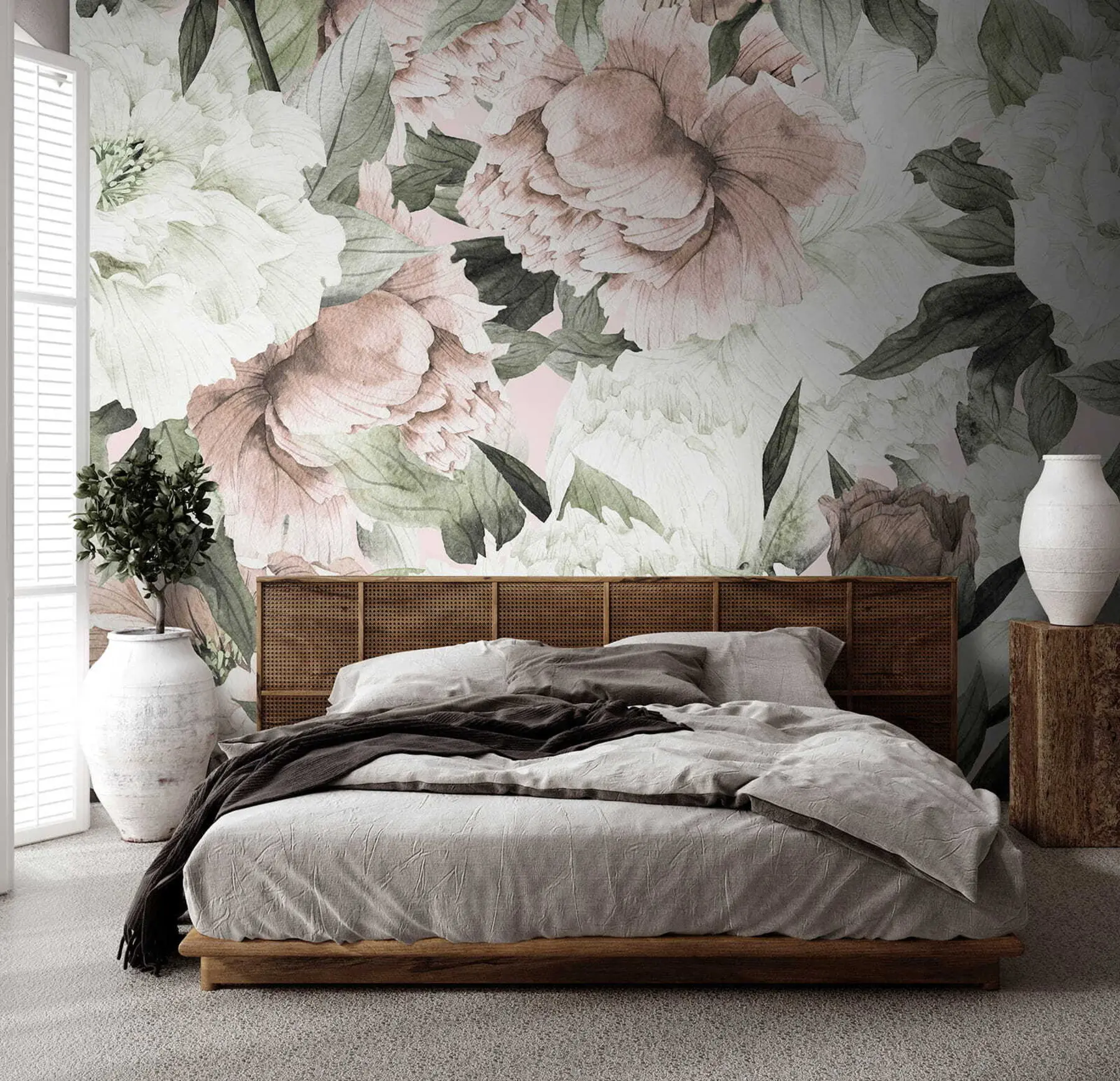 murales de pared Peonias dibujadas u55910