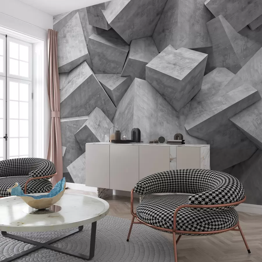 murales de pared Madera, gris y rectángulo u56307