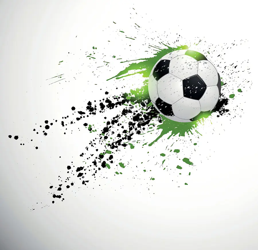 murales de pared Balón de fútbol dejando manchas verdes u57431