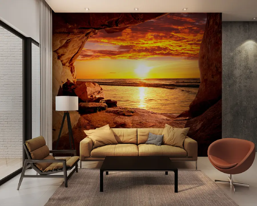 murales de pared Puesta de sol en las rocas u60242