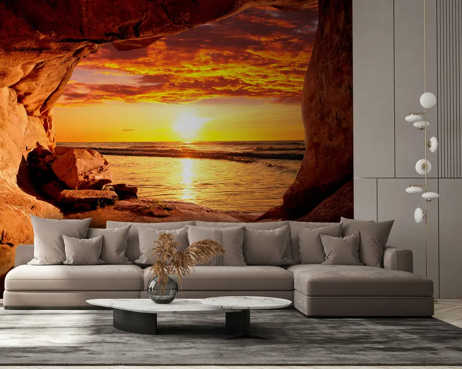 murales de pared Puesta de sol en las rocas u60242