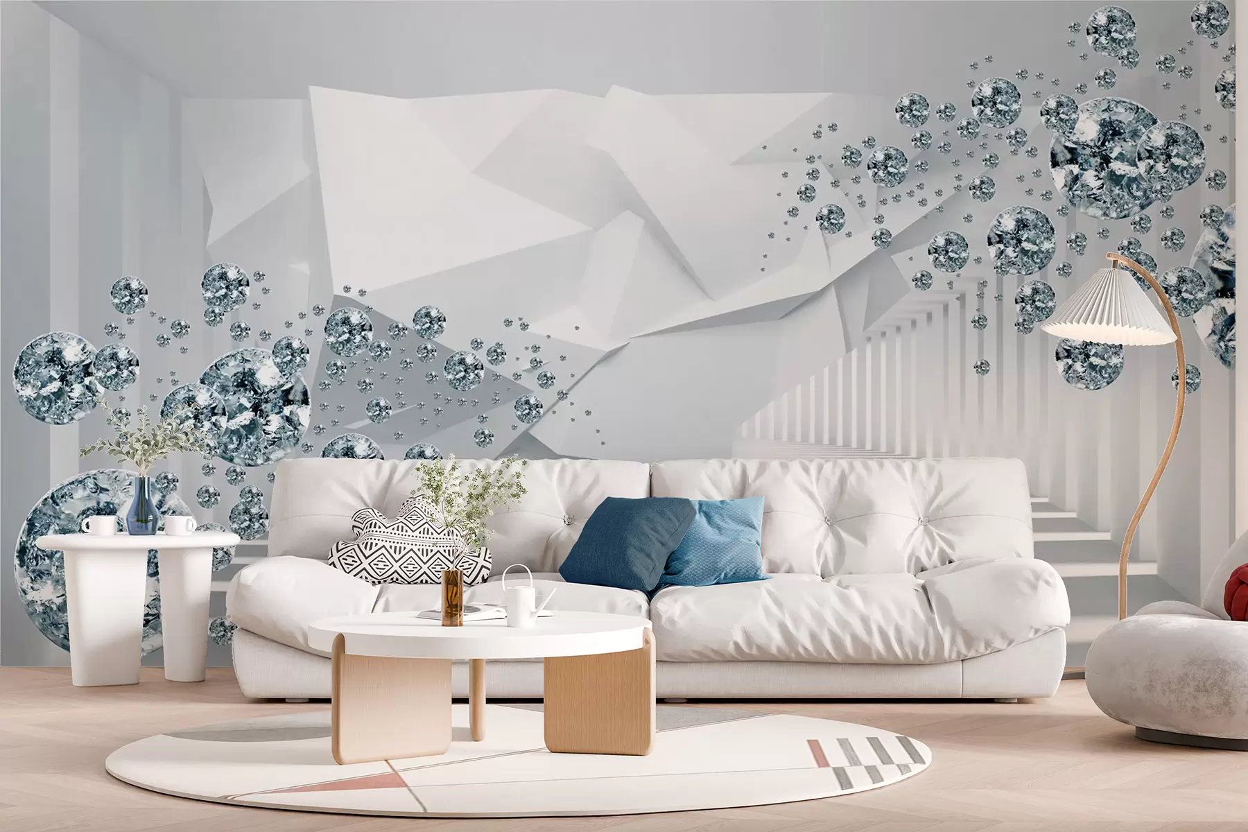 murales de pared Pendiente, fuente y arte u60340