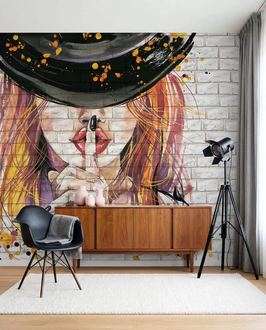 murales de pared Chica con acuarelas u67648