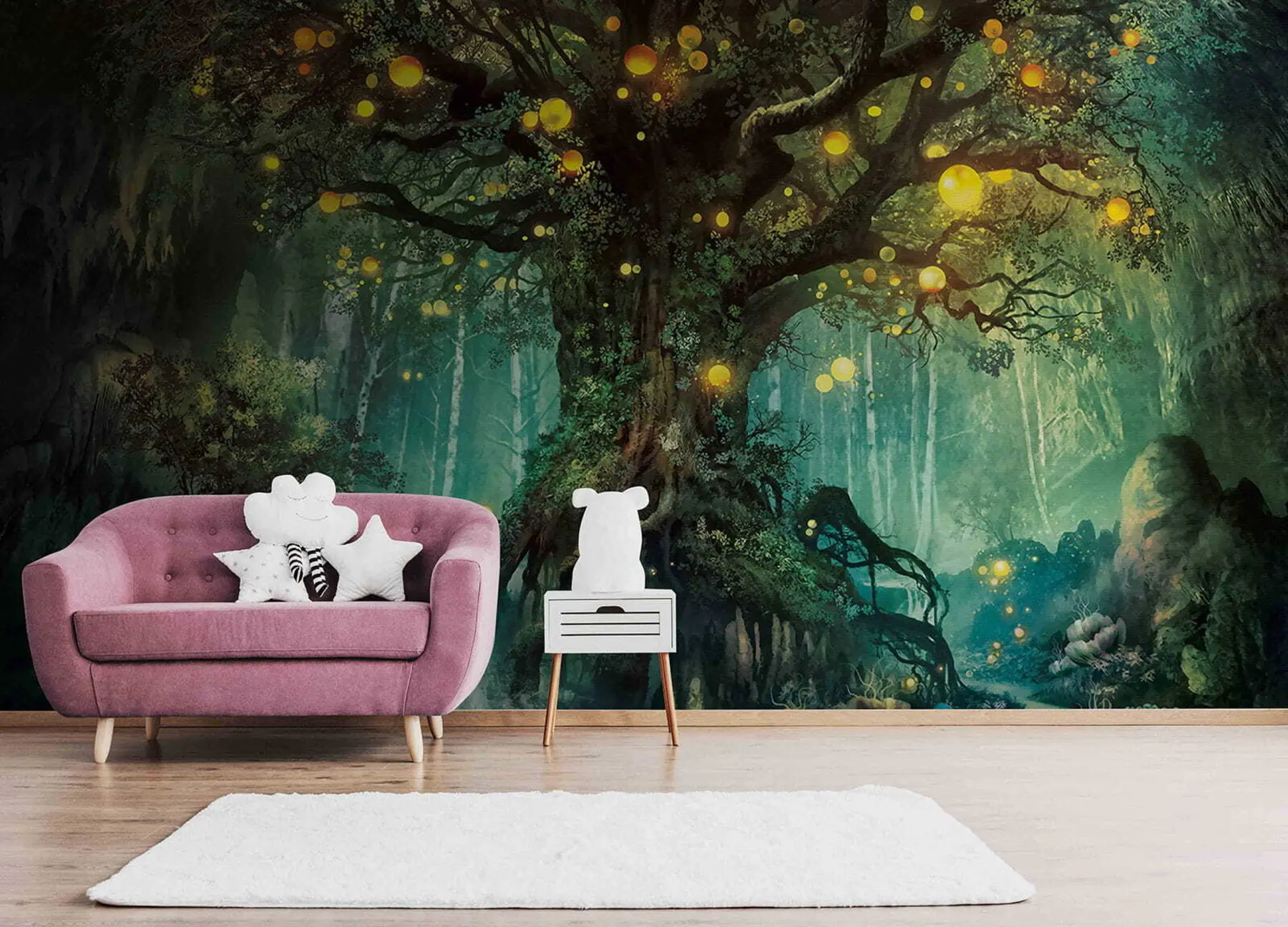 murales de pared El resplandor de un árbol. u79589