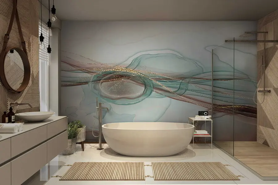 murales de pared Arte abstracto turquesa u70772