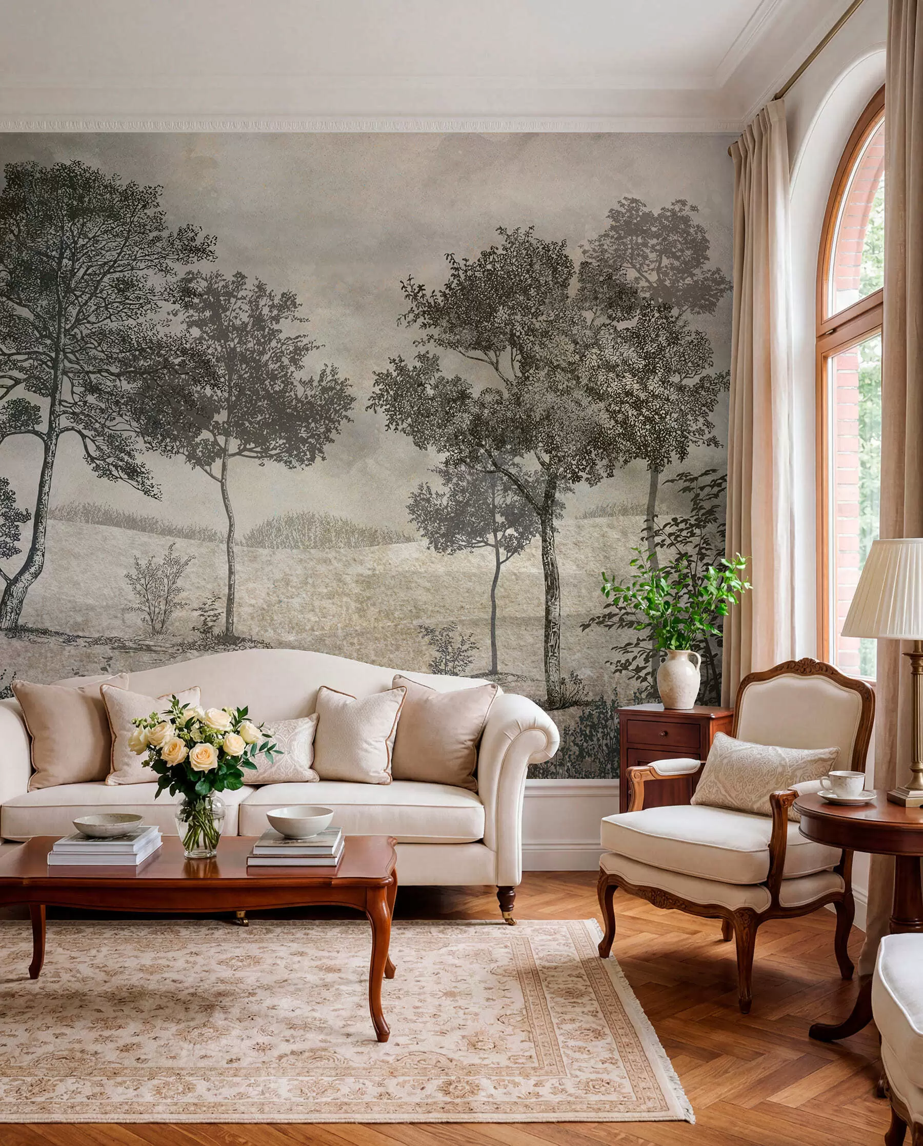 murales de pared Bosque de trazo fino u80030