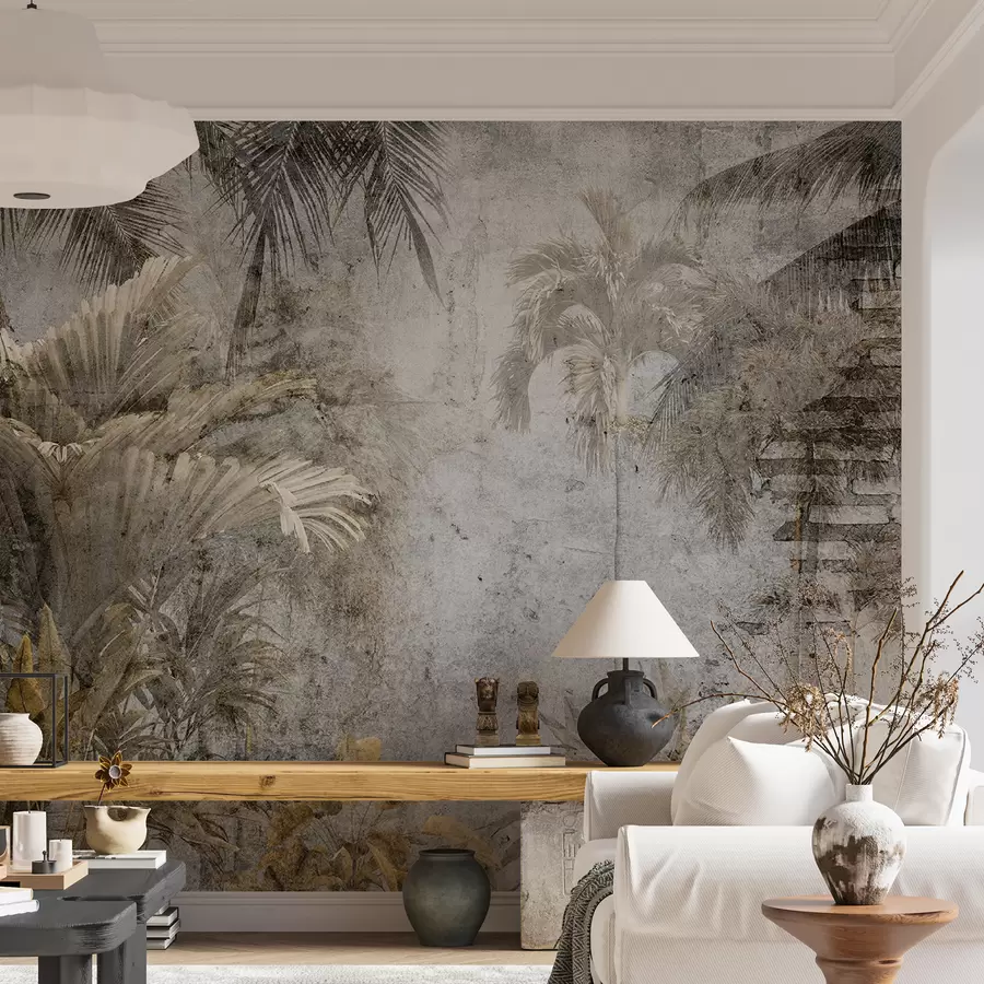 murales de pared Bosque tropical en un muro de cemento u71248