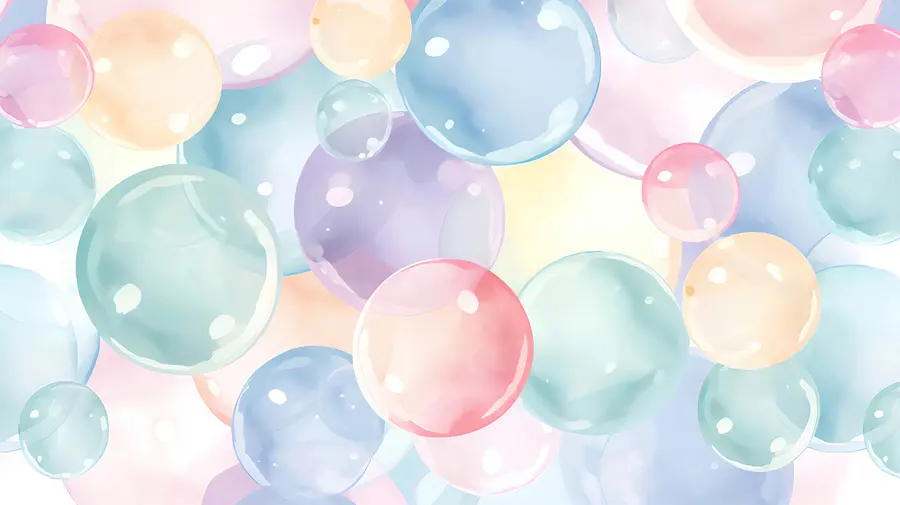 murales de pared Burbujas en colores pastel u99730