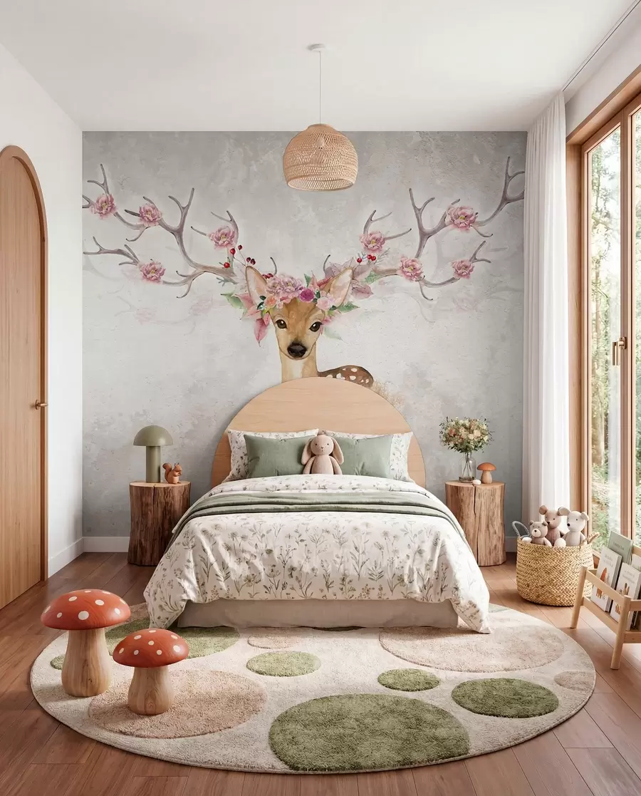 murales de pared Ciervo de astas floridas II u04671d2