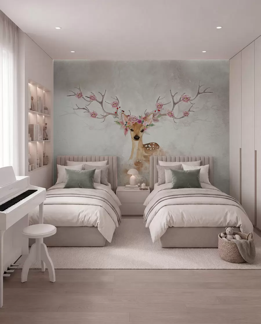 murales de pared Ciervo de astas floridas I u04671d1