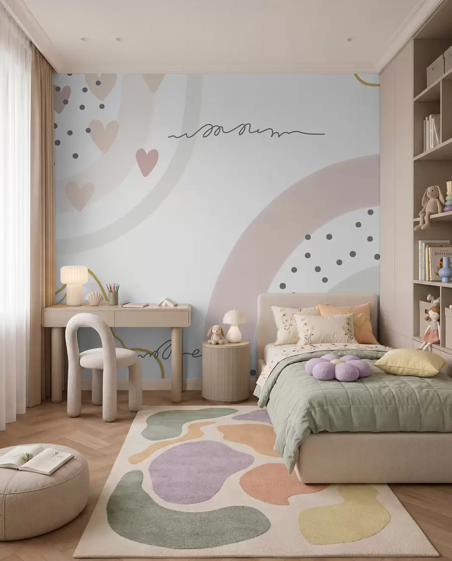 murales de pared Arcoíris de lunares u99373