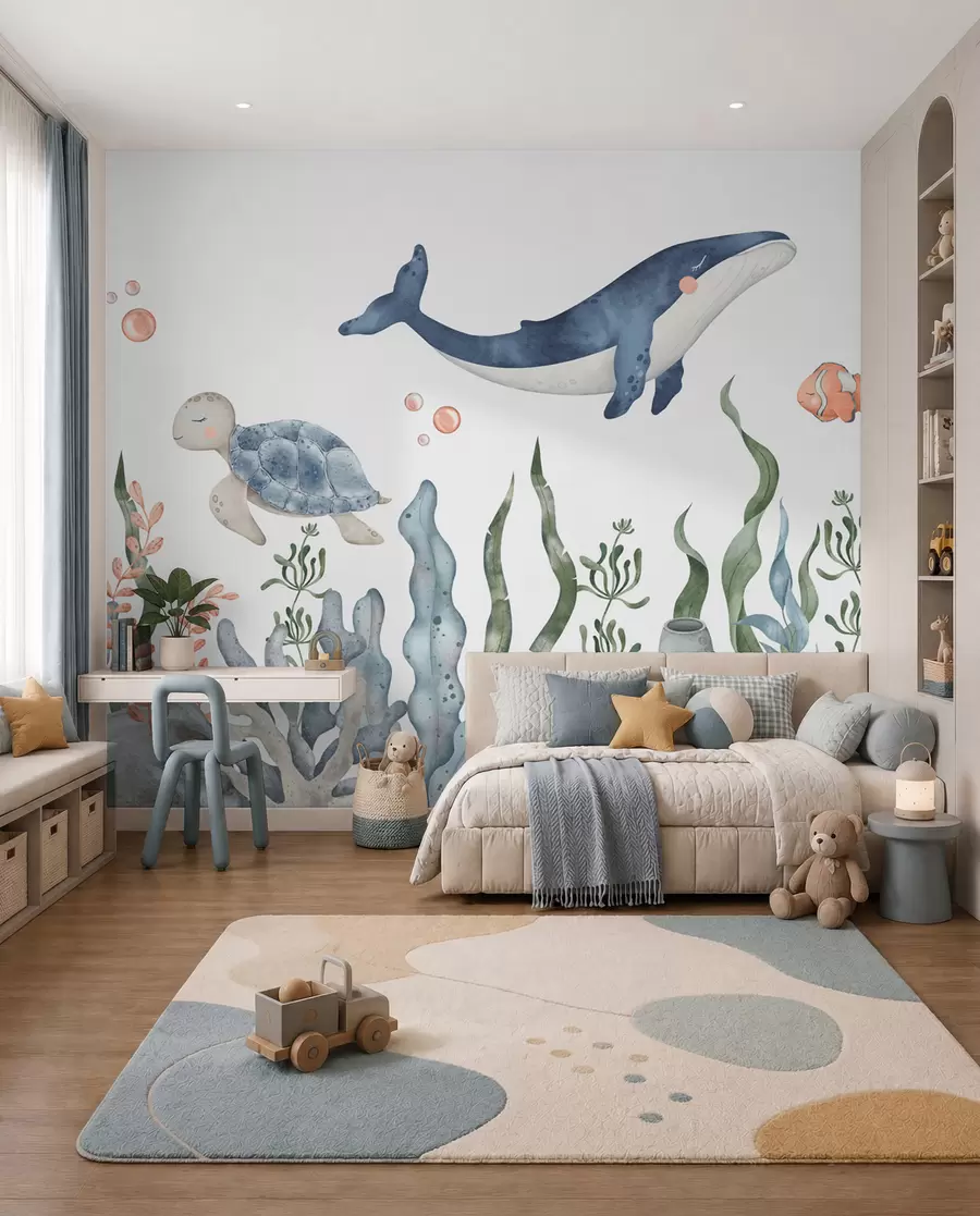 murales de pared Pequeños amigos del océano w00383