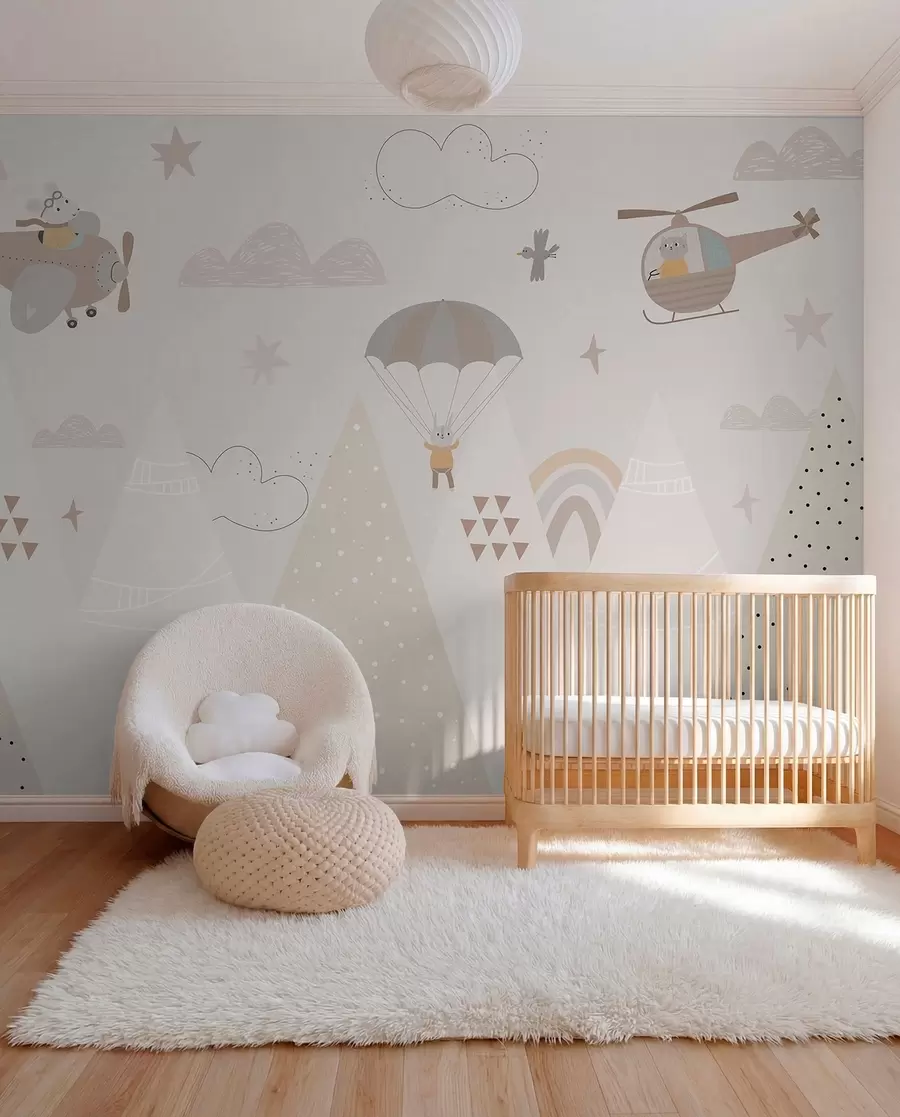 murales de pared Pequeños vuelos entre colinas w00414