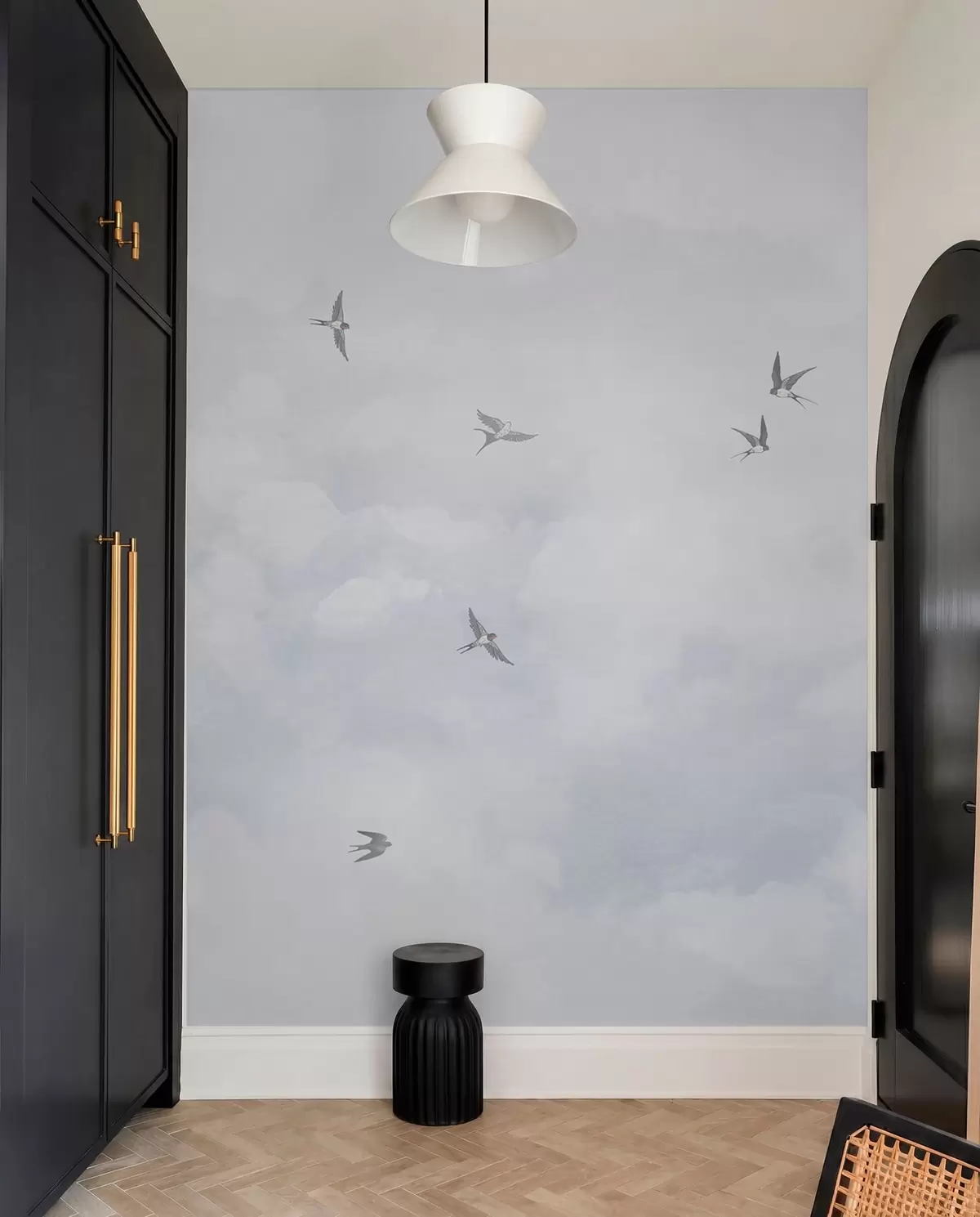 murales de pared Golondrinas en cielo nacarado w00526