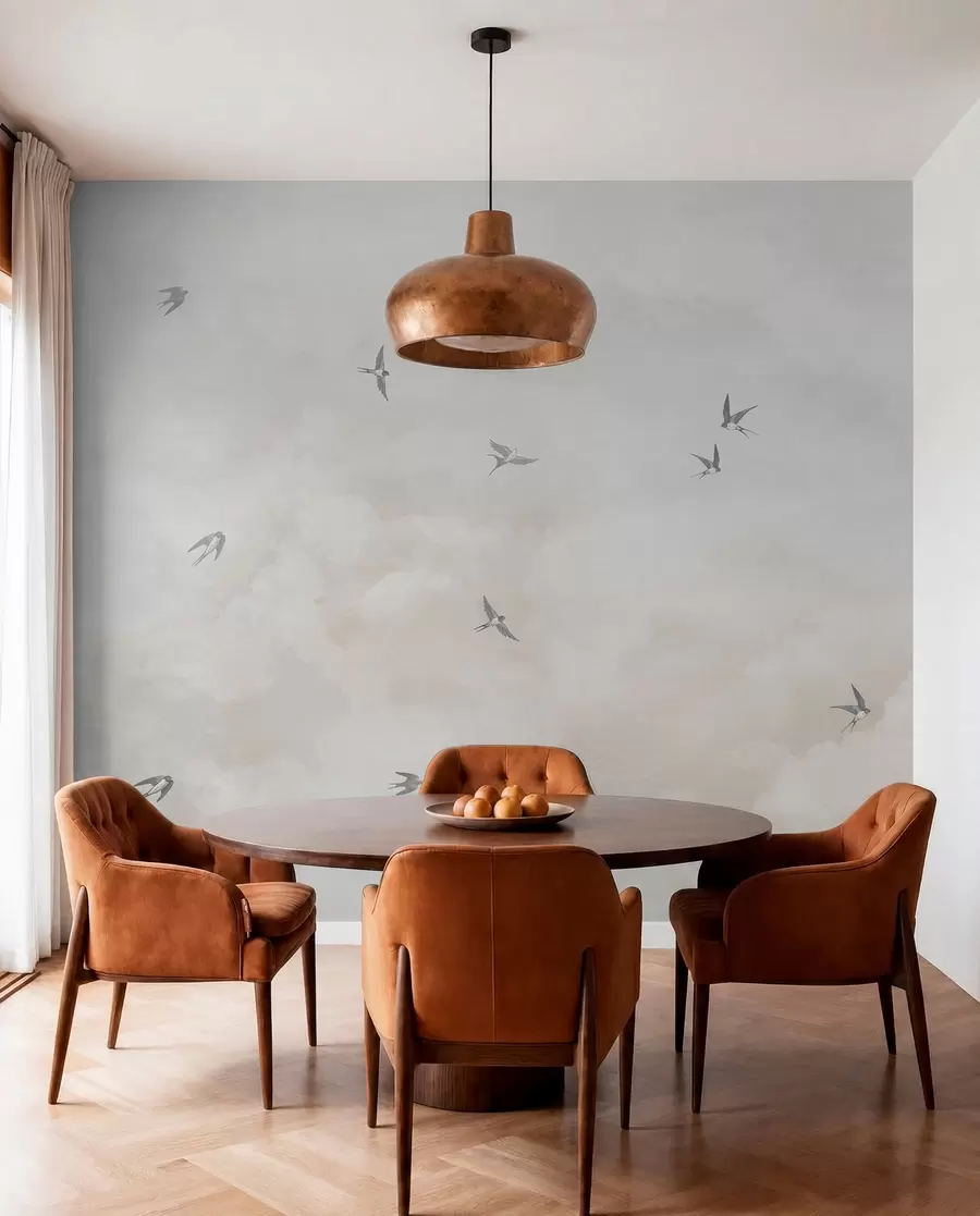 murales de pared Golondrinas entre nubes w00526v2