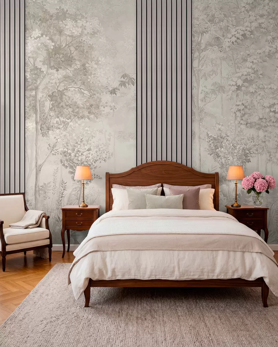 murales de pared Bosque en tonos lino w00670