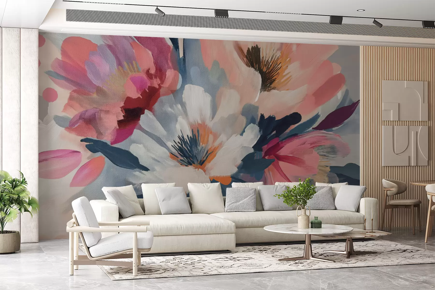 murales de pared Grandes flores al óleo w00681