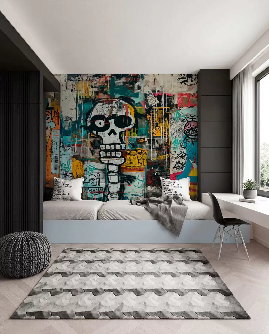 murales de pared Calavera en grafiti w01187