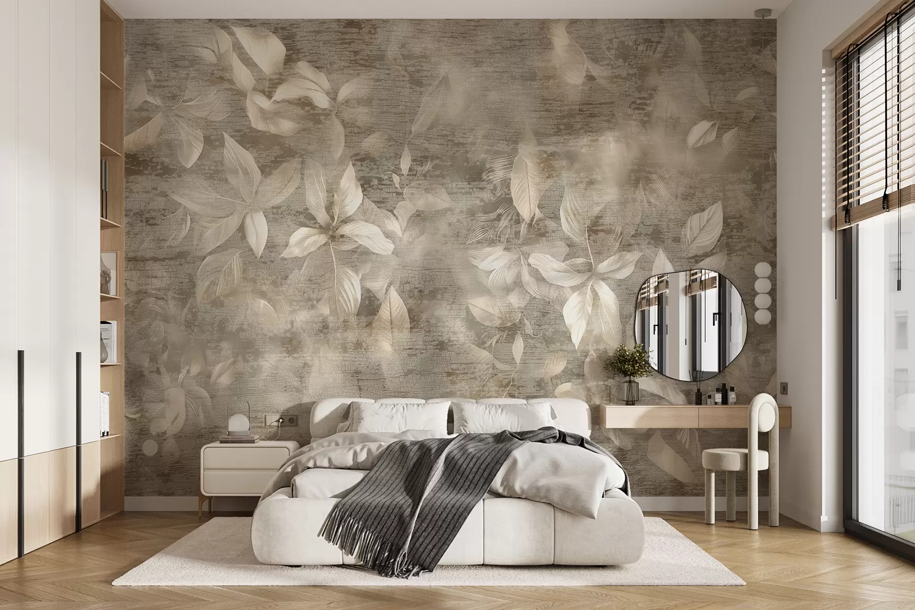 murales de pared Hojas exóticas vintage w00874v1