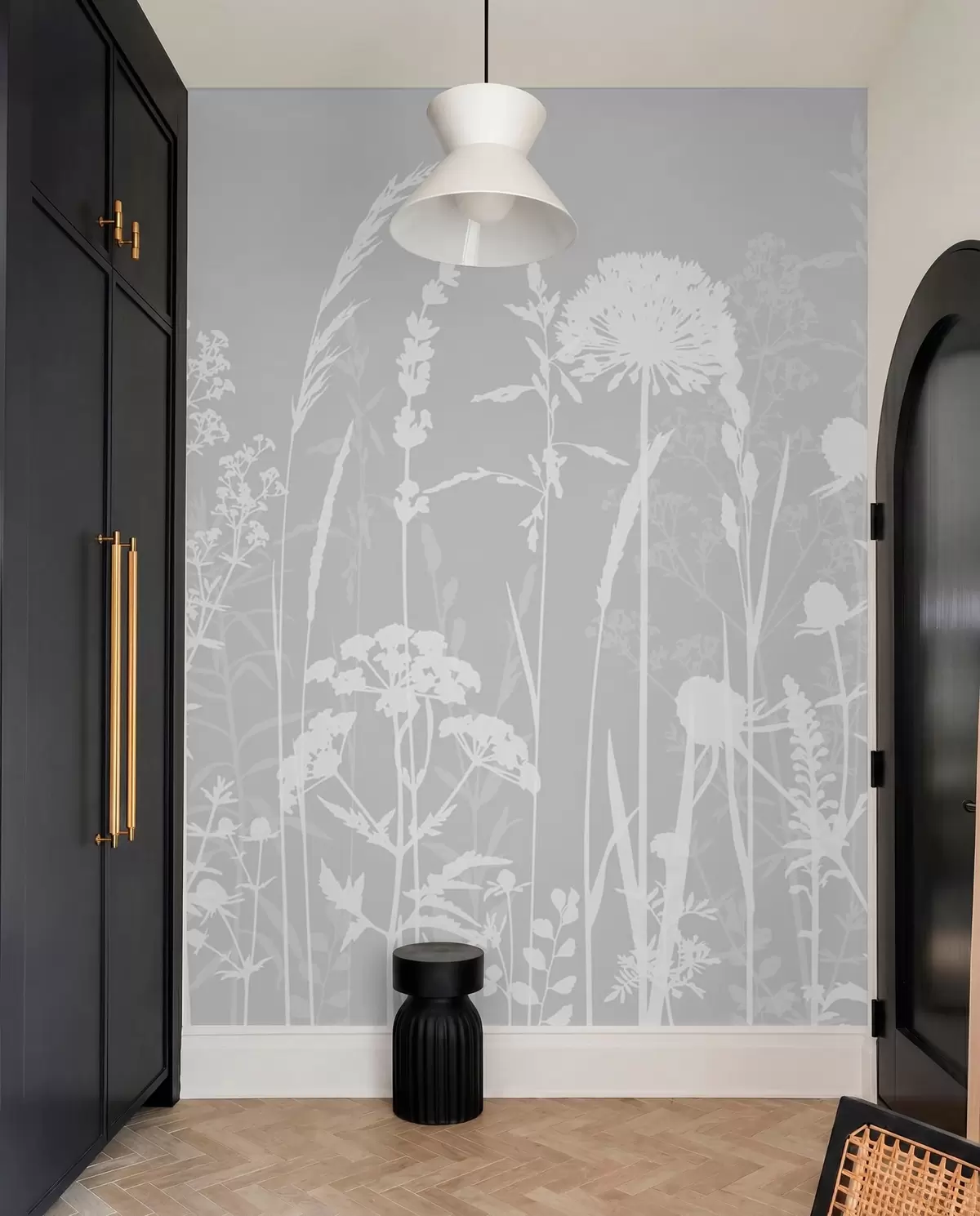 murales de pared Flores silvestres sobre gris w01270v1