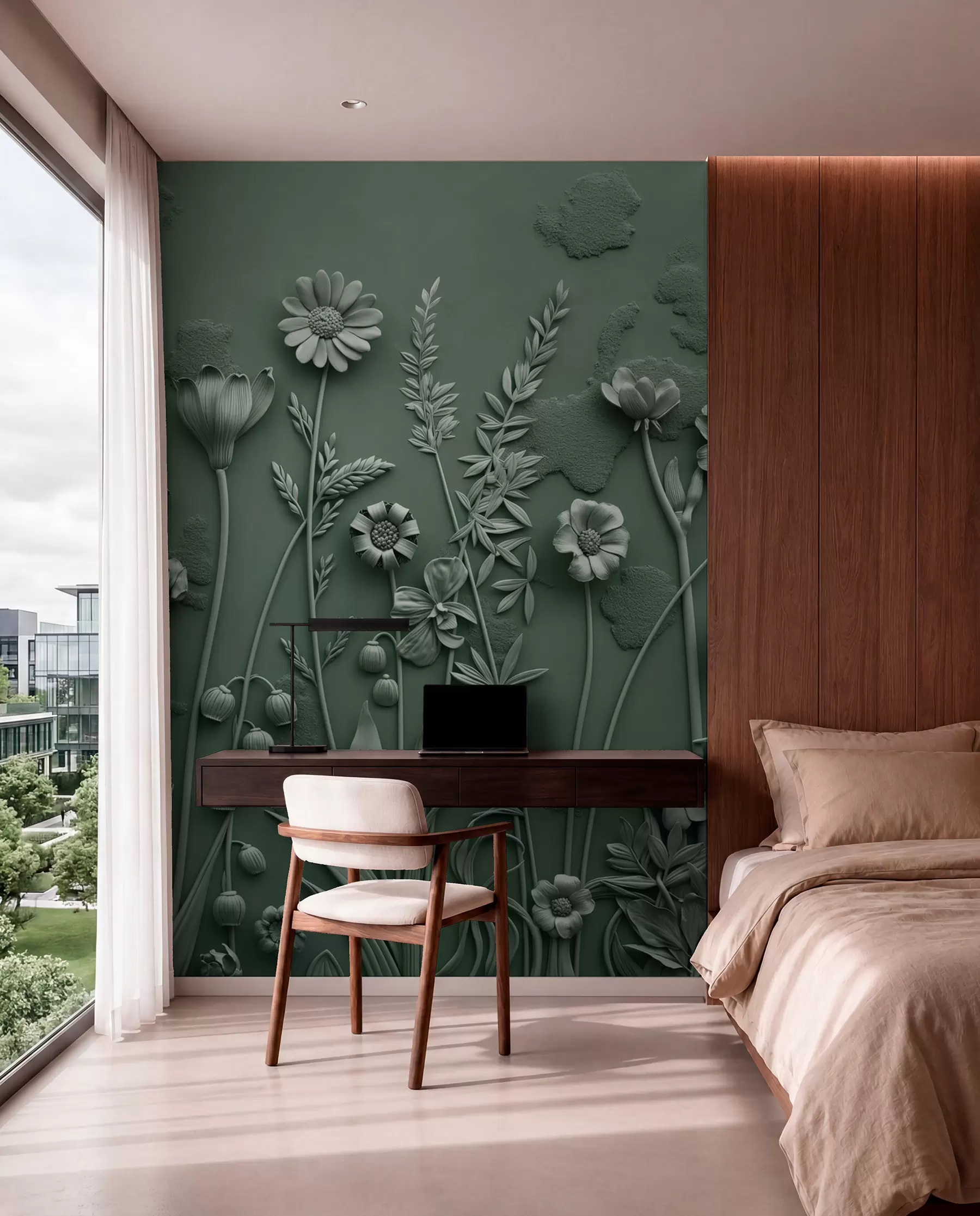 murales de pared Pradera verde en relieve w07869v2