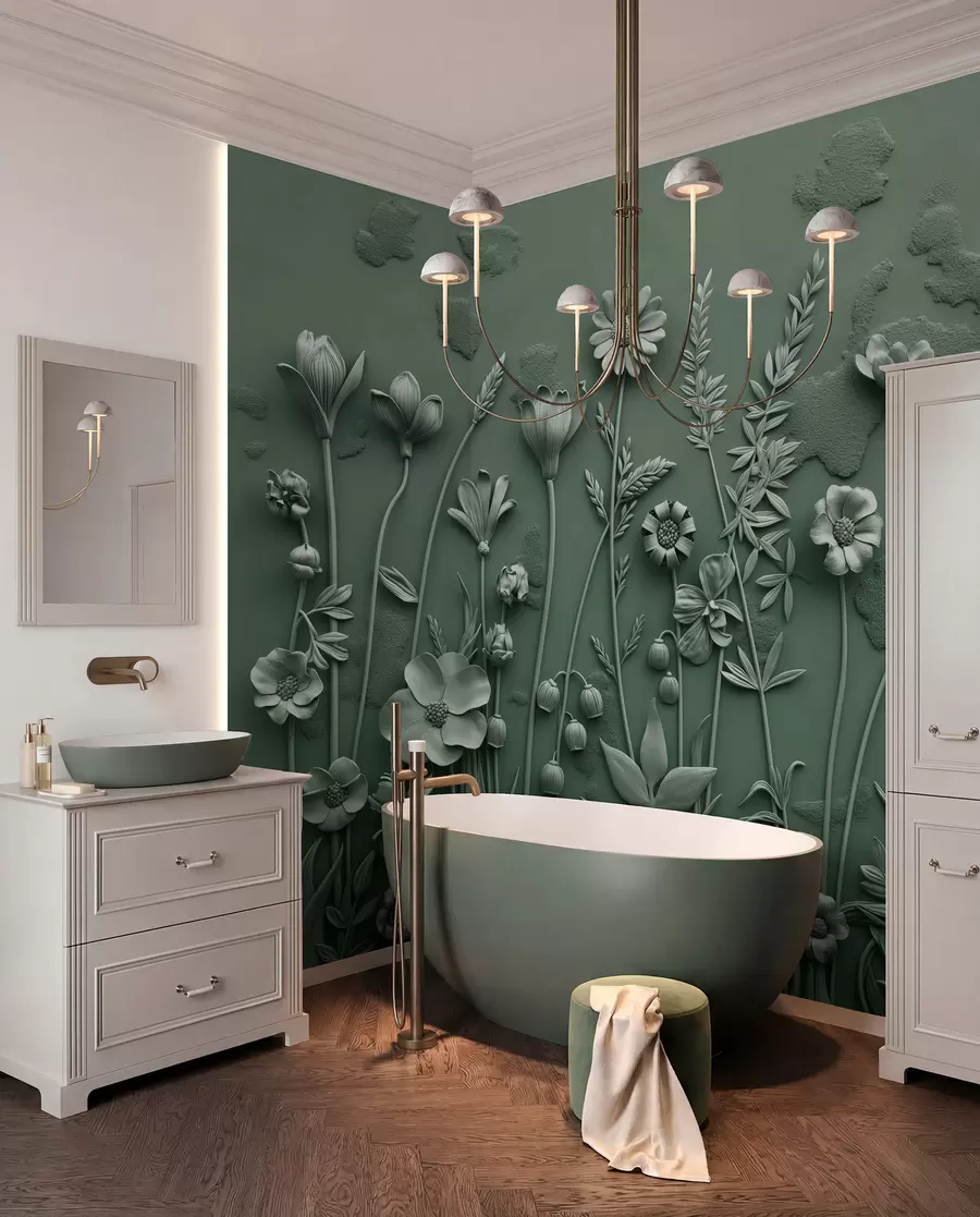 murales de pared Campo de flores 3D w07869v2