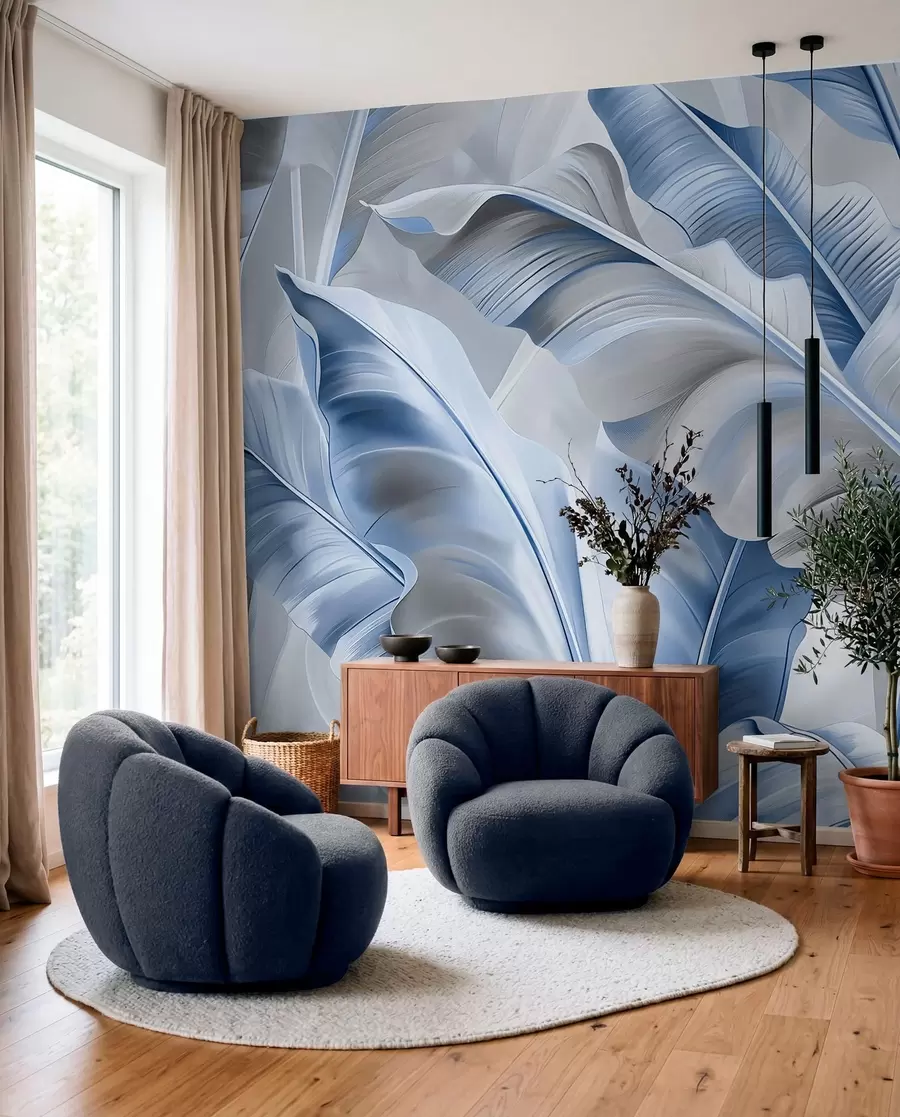 murales de pared Dosel de bananeros azules w07876v1