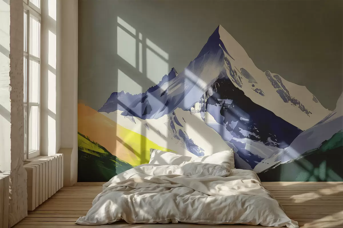 murales de pared Paisaje de montaña con pinceladas w01394